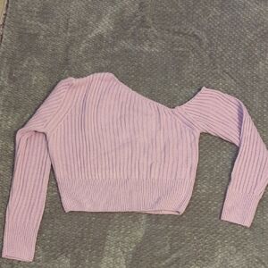 Pink Off-Shoulder Women's Sweater